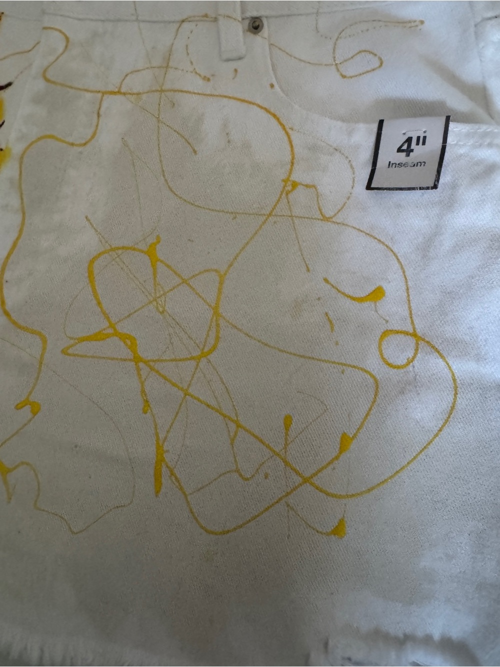 Upcycled streetwear painted white denim size 16 ooak sunflower goddess - Picture 5 of 15